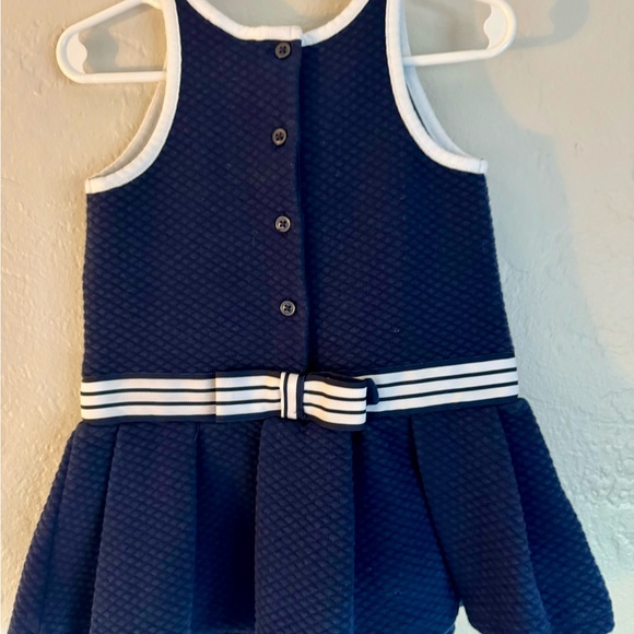 Janie and Jack navy/white nautical drop waist bow dress - Picture 5 of 7